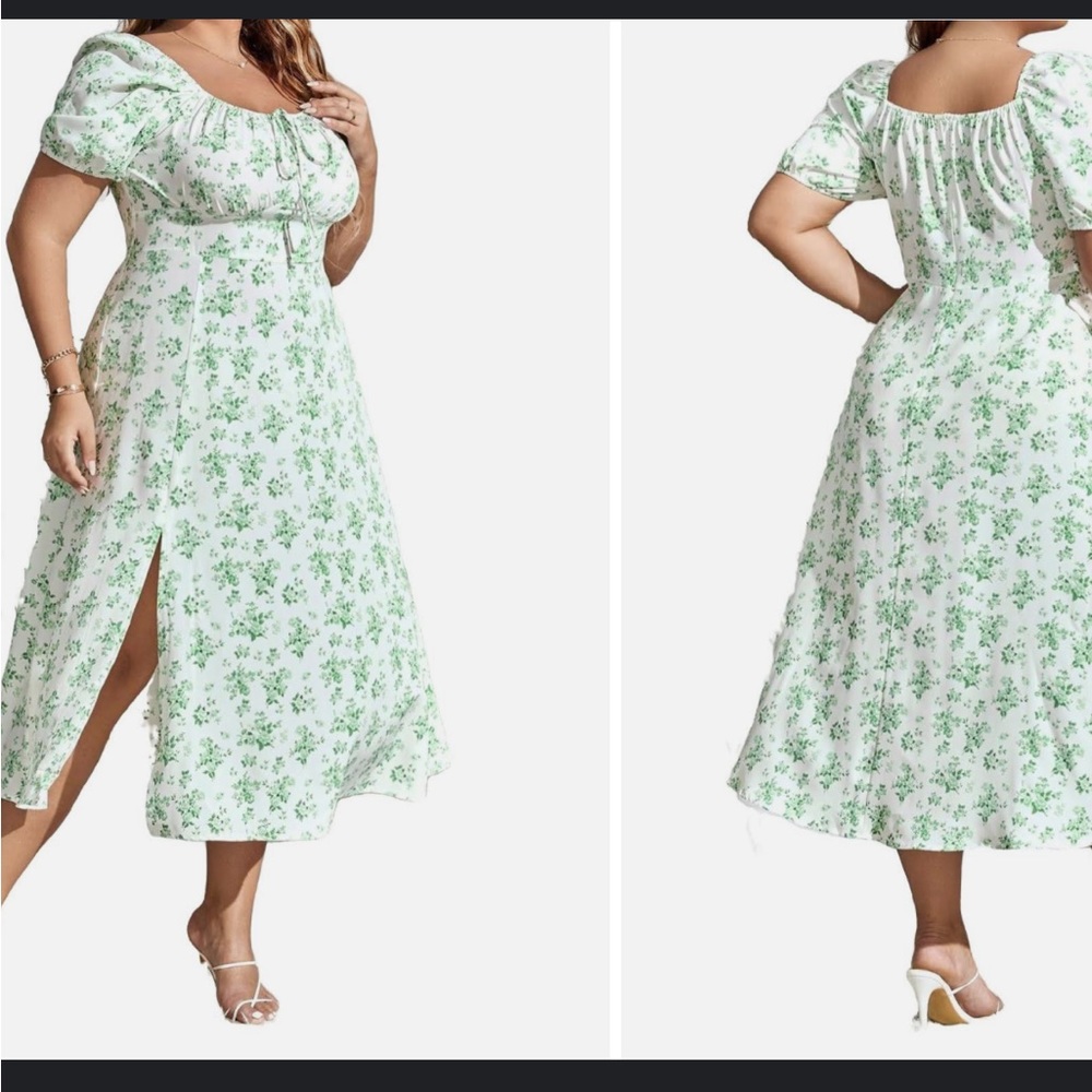 Boho puffy sleeve midi